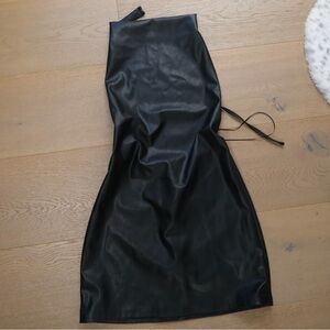 Black Faux Leather Dress